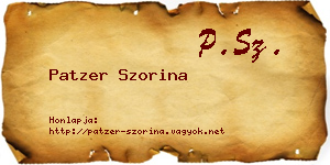 Patzer Szorina névjegykártya